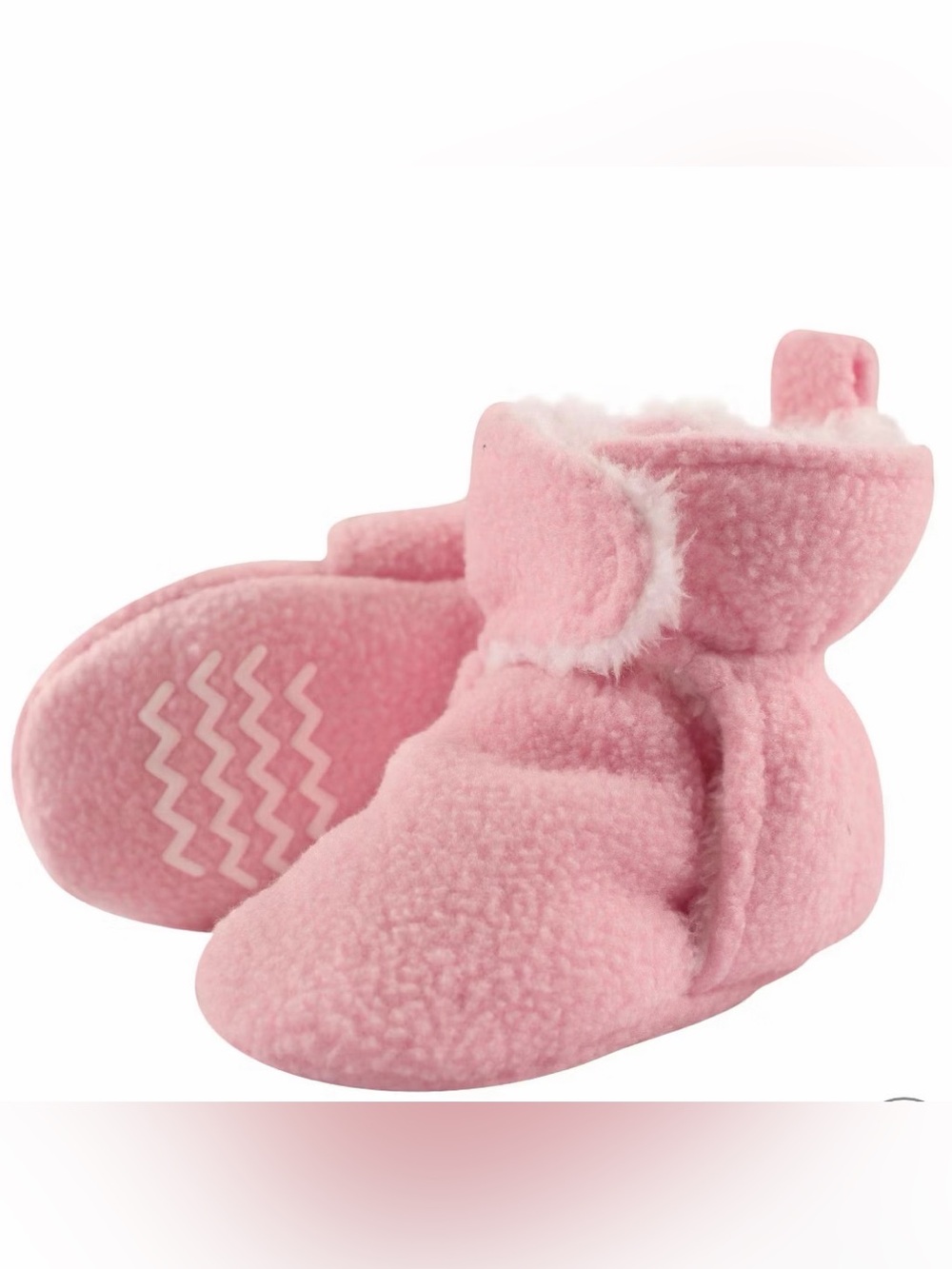 NWT Hudson Baby Light Pink Fleece Booties with Sherpa Lining